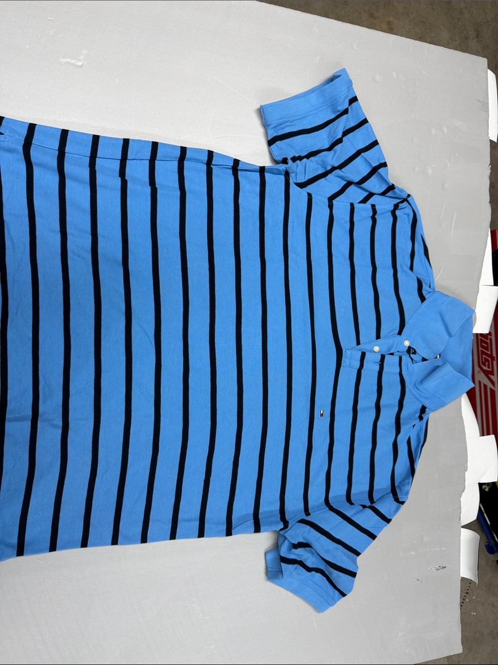 Tommy Hilfiger Light Blue with Black Stripe Polo Shirt